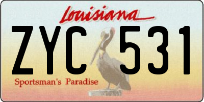 LA license plate ZYC531