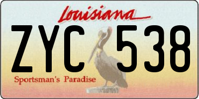 LA license plate ZYC538