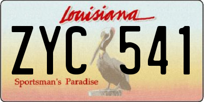 LA license plate ZYC541