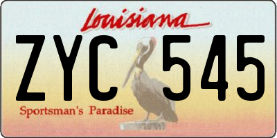 LA license plate ZYC545