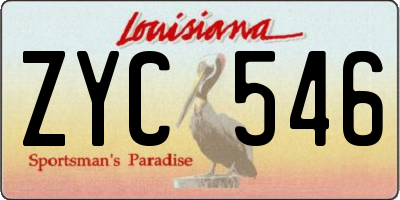 LA license plate ZYC546