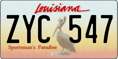 LA license plate ZYC547