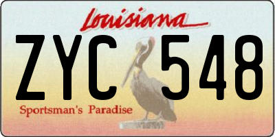 LA license plate ZYC548