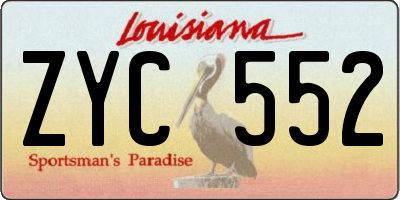 LA license plate ZYC552