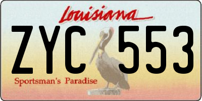 LA license plate ZYC553