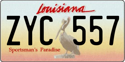 LA license plate ZYC557