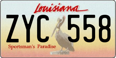 LA license plate ZYC558