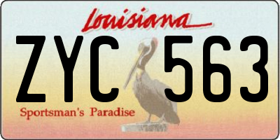 LA license plate ZYC563