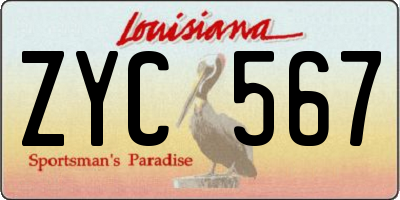 LA license plate ZYC567