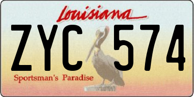 LA license plate ZYC574