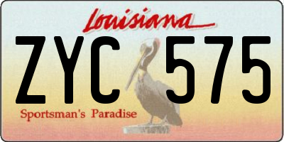 LA license plate ZYC575