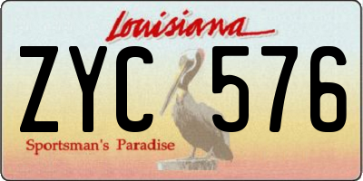 LA license plate ZYC576