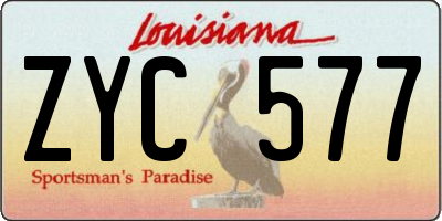 LA license plate ZYC577
