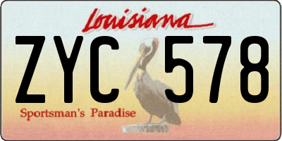 LA license plate ZYC578
