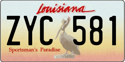 LA license plate ZYC581