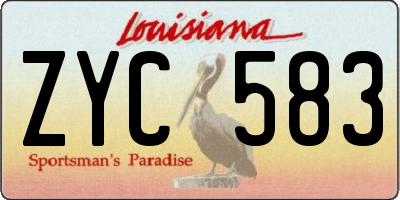 LA license plate ZYC583