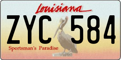 LA license plate ZYC584