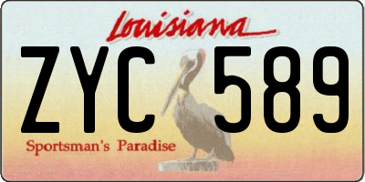 LA license plate ZYC589