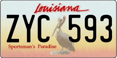 LA license plate ZYC593