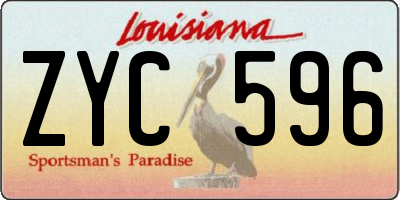 LA license plate ZYC596