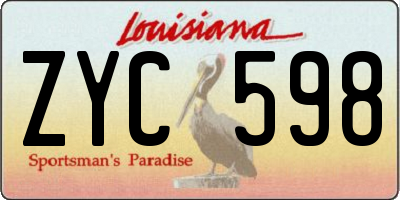 LA license plate ZYC598