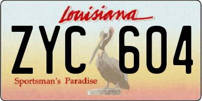 LA license plate ZYC604