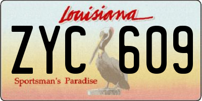 LA license plate ZYC609