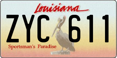 LA license plate ZYC611