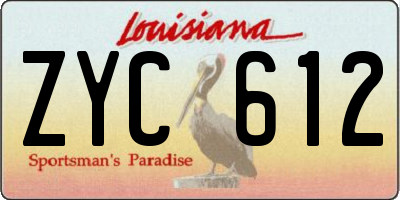 LA license plate ZYC612