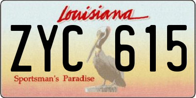 LA license plate ZYC615
