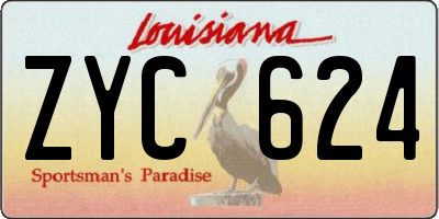 LA license plate ZYC624