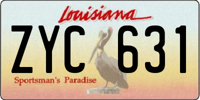 LA license plate ZYC631