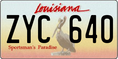 LA license plate ZYC640