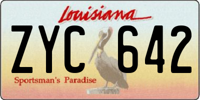 LA license plate ZYC642