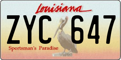 LA license plate ZYC647