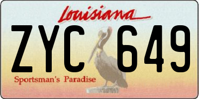 LA license plate ZYC649