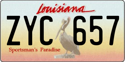 LA license plate ZYC657