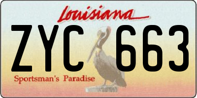 LA license plate ZYC663