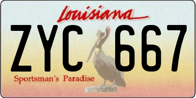 LA license plate ZYC667