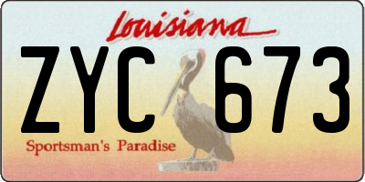 LA license plate ZYC673