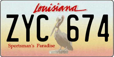 LA license plate ZYC674