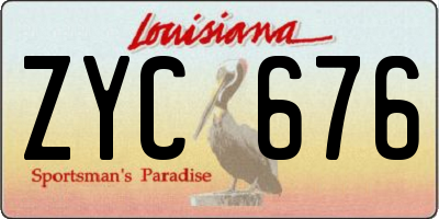 LA license plate ZYC676