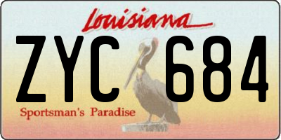 LA license plate ZYC684