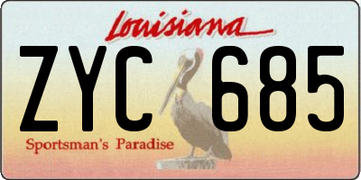 LA license plate ZYC685