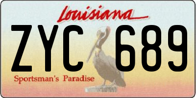 LA license plate ZYC689