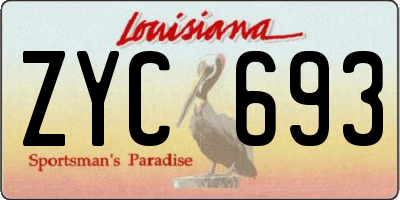 LA license plate ZYC693