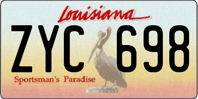 LA license plate ZYC698