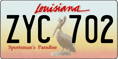 LA license plate ZYC702