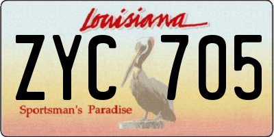 LA license plate ZYC705