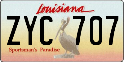 LA license plate ZYC707